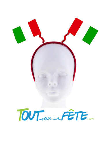 Serre tête drapeau tricolore Italie avec ressort taille unique ( accessoire déguisement )