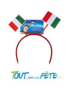 Serre tête drapeau tricolore Italie avec ressort taille unique ( accessoire déguisement )