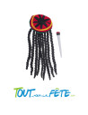 Set accessoires rasta chapeau avec dreadlocks multicolore et joint géant