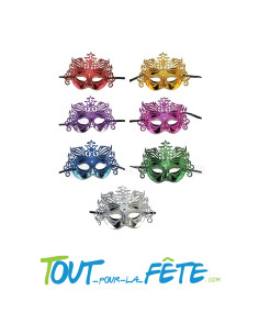 Masque / loup coloré avec couronne de paillettes carnaval