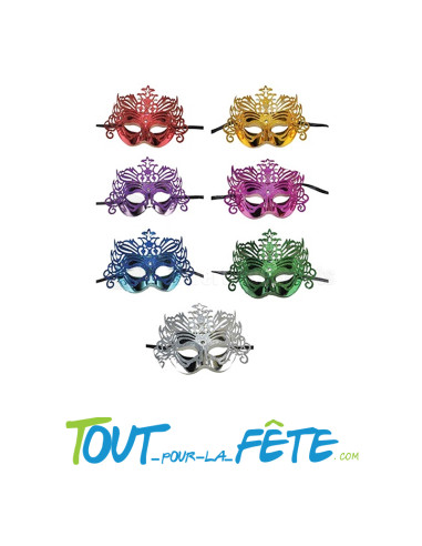 Masque / loup coloré avec couronne de paillettes carnaval