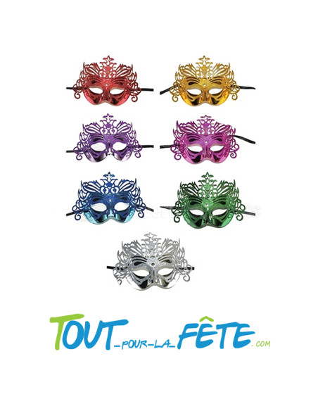 Masque / loup coloré avec couronne de paillettes carnaval