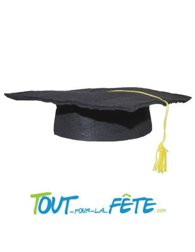 Chapeau étudiant / diplôme ou fin d'étude en feutrine noir
