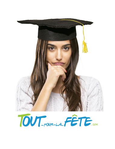 Chapeau étudiant / diplôme ou fin d'étude en feutrine noir