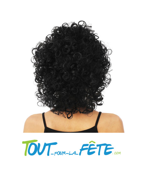 Perruque mi longue frisée brune - noire taille unique pour adulte femme