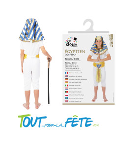 Déguisement d'egyptien - pharaon taille enfant ( combinaison - col - ceinture - coiffe ) 2