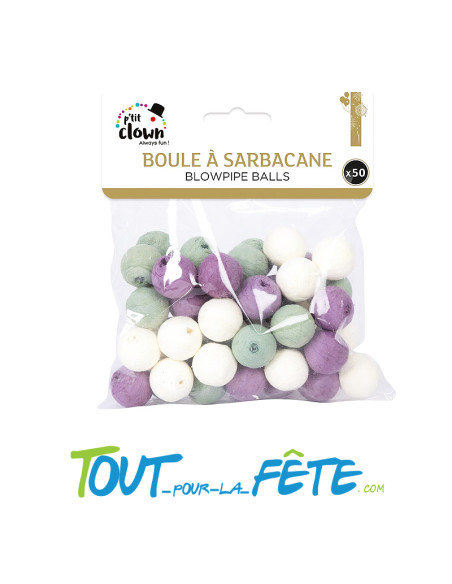 Lot de 50 boules a sarbacane multicolore toute occasion festive
