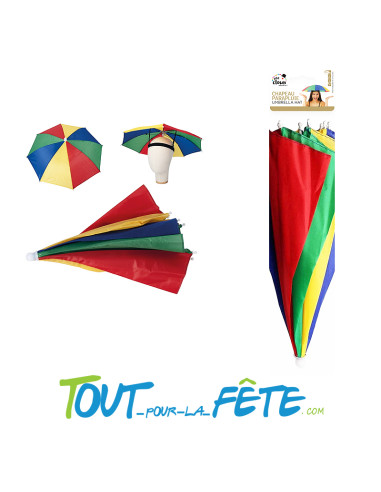 Chapeau parapluie multicolore taille unique pour adulte ( accessoire humoristique )