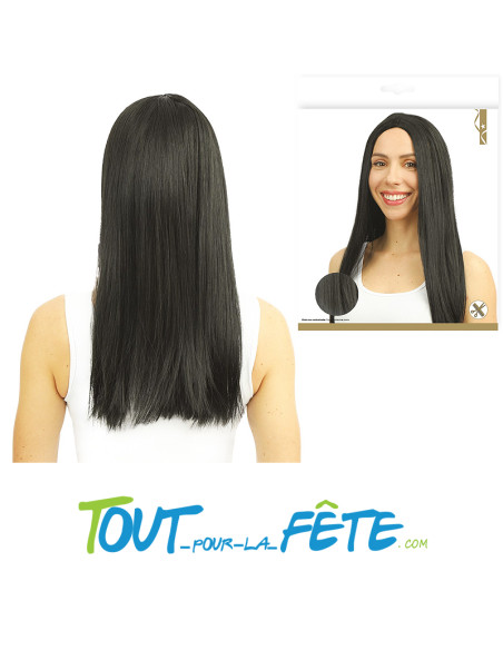 Perruque Longue Raide brune - noire 60 cm taille unique pour femme