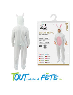 Déguisement de lapin blanc taille adulte combinaison avec... 2