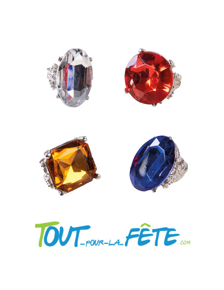 Bague avec fausse pierre précieuse réglable pour adulte ( modèle aléatoire )