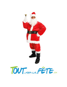 Déguisement de Père noel fourrure rouge et blanc homme taille adulte