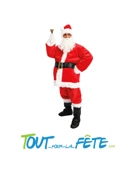 Déguisement de Père noel fourrure rouge et blanc homme taille adulte