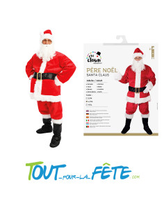 Déguisement de Père noel fourrure rouge et blanc homme taille adulte 2