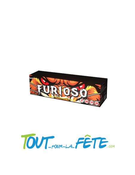 Feu d'artifice compact furioso 2 minutes 130 coups multicolores 25mm