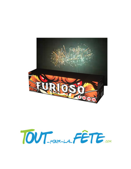 Feu d'artifice compact furioso 2 minutes 130 coups multicolores 25mm
