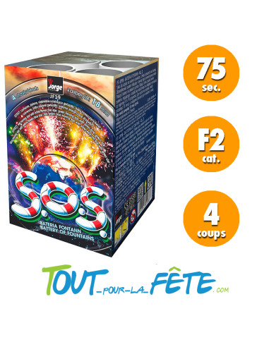 Feu d'artifice fontaine S.O.S 65 secondes 3 mètre de hauteur calibre 18mm