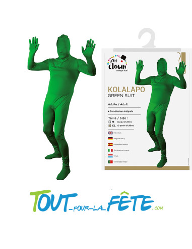 Déguisement kolalapo vert taille adulte ( combinaison intégrale )