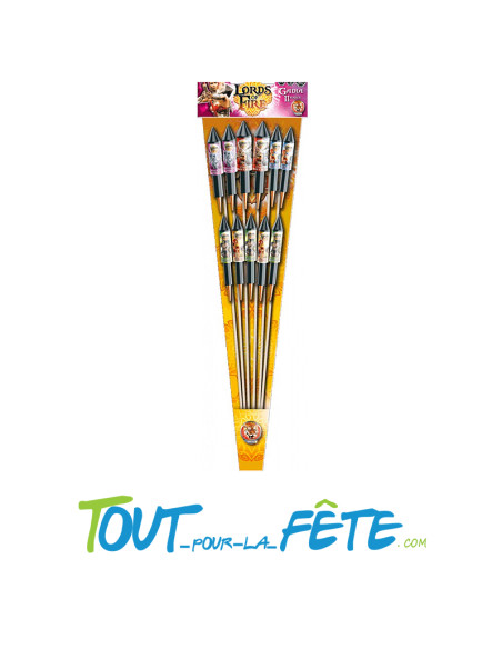Lot de 11 fusées Lords of fire Gadia hauteur 30 m ( feux d'artifice )