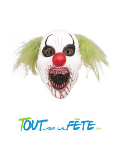 Masque en latex intégral de clown cannibale taille adulte Halloween