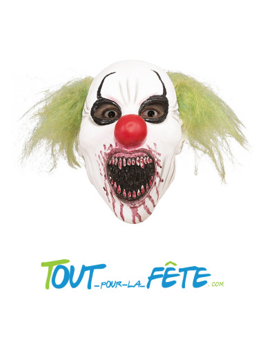 Masque en latex intégral de clown cannibale taille adulte Halloween