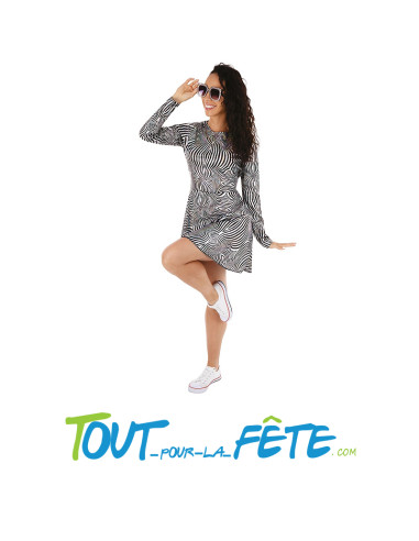 Robe disco argent taille adulte femme