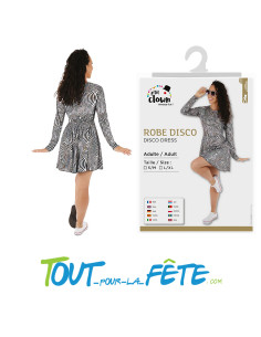Robe disco argent taille adulte femme 2