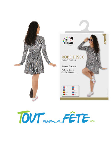 Robe disco argent taille adulte femme