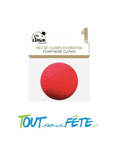 Nez de clown rouge en mousse rouge taille unique ( pour enfant et adulte )