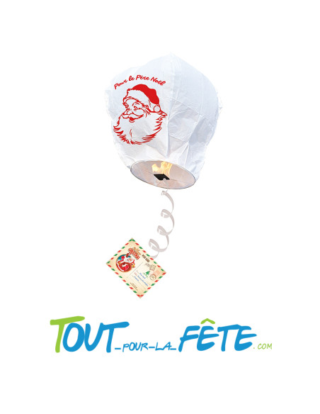 Lanterne céleste de Noël avec lettres " a envoyer au pere noel, direction le pole Nord !"