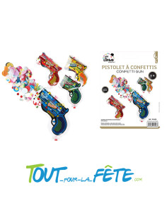 Lot de 4 pistolet à confettis multicolores autogonflant a exploser ( paille incluse ) 2