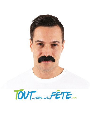 Moustache 1960 noire auto adhésive taille unique ( accessoire de déguisement )