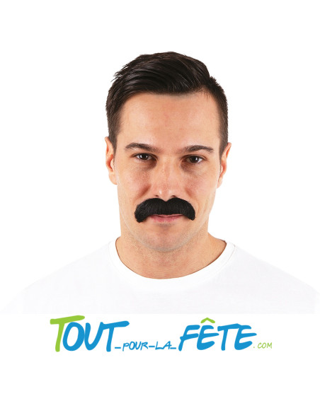 Moustache 1960 noire auto adhésive taille unique ( accessoire de déguisement )