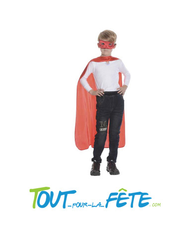 Déguisement de super-héros ( cape - loup - manchettes ) couleur taille enfant 10/12 ans