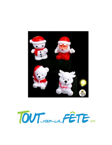 Figurine veilleuse de Noel lumineuse 8cm ( modèle alétoire )