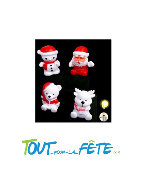 Figurine veilleuse de Noel lumineuse 8cm ( modèle alétoire )