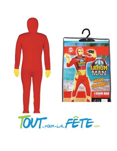 Costume I rhum man "à l'apero, c'est une machine !" Taille adulte ( capuche - combinaison )