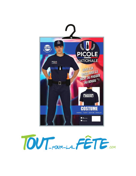 Costume Picole Nationale taille adulte ( chapeau - t shirt - ceinture - pantalon )
