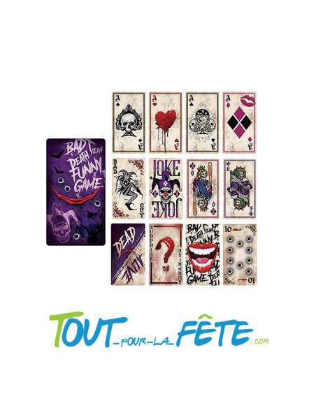 Jeu de 12 cartes géante joker / mr smile 11x20 cm