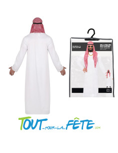 Costume millionnaire cheik rouge et blanc taille adulte 2