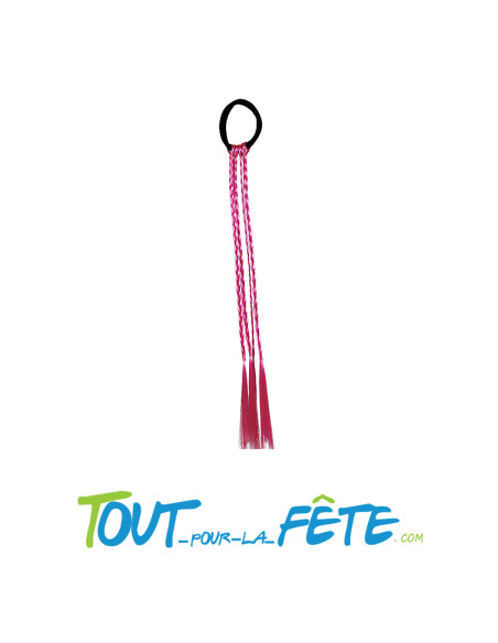 3 tresses avec élastique fuchsia 35 cm