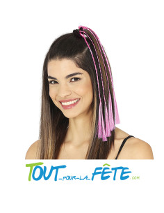 3 tresses avec élastique fuchsia 35 cm 2