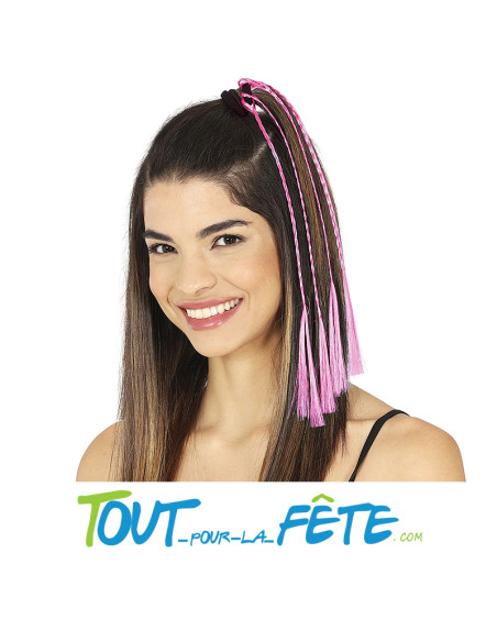 3 tresses avec élastique fuchsia 35 cm