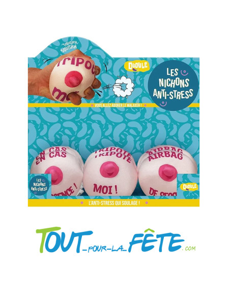 Seins / Nichons humoristique anti-stress 3 modèle différent 9cm x 8cm