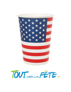 10 gobelets en carton USA / Amérique 25 cl
