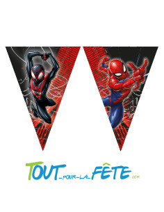1 guirlande de fanions en plastique Spider-man© Peter Parker et Miles Morales
