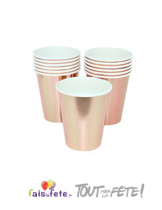 Lot de 6 gobelets rose gold en carton