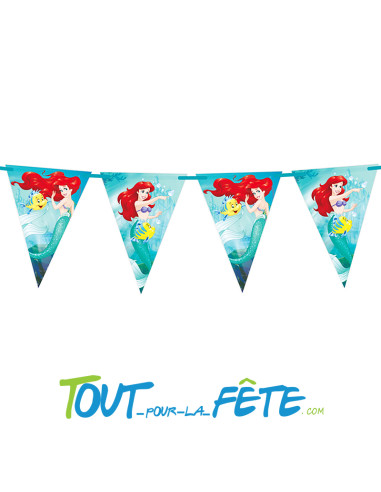 Guirlande fanion Disney La petite sirène Ariel 2.30m Licence officielle