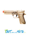 Pistolet automatique or 21 cm accessoire pour policier ou gangster