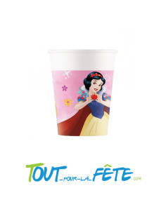 Lot de 8 gobelets en papier Princesses Disney© 200ml sous licence officielle